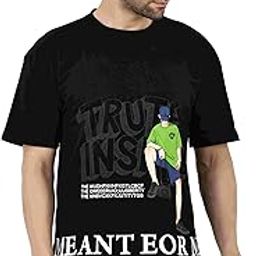 Half Sleeve Designer Printed T-Shirt for Men - Youth Style Edition| Cotton T-Shirt for Men (XL - 42 Inch) (Black)-image-68