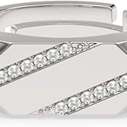 Real 925 Sterling Silver Boaz Band Ring | Size Adjustable, Rhodium Plated, Swiss Zirconia | Gift for Men & Boys-image-30