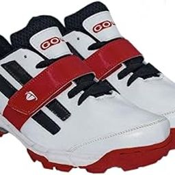 Pace White/Red Cricket Shoes Size-10 with TR-666-W Cricket Leather Ball Alum Tanned White-image-4