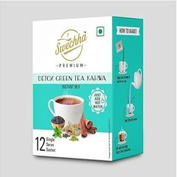 Swechha Premium Detox Green Tea Kahwa, Instant Mix with Herbs and Spices, 12 Sachets-20