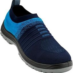 Falcore A2014 Sports Line Safety Shoes in Fibre Toe and PU Sole, Knitted Slip-on Light Weight (Blue)-image-21