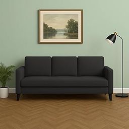 FURNY Almond 3 Seater Fabric Sofa Set (Grey)-image-20