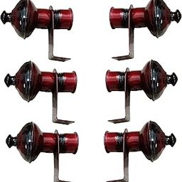 Hydur Metal Curtain Bracket Parda Holder for 1 Inch Rod Pocket Finials Designer Door and Window Rod Support Fittings, Curtain Rod Holder (Cherry Black 3 Pair)-image-7