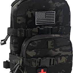 Tactical Mini Molle Hydration Pack,tactifans Outdoor Molle Hydration Carrier with IFAK Pouch&US Flag&Med Patch,Hydropack for 2L Water Bladder Molle Vest Backpack Accessory (BCP)-image-69