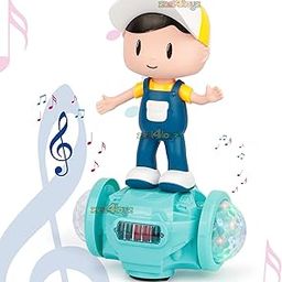 Zest 4 Toyz Musical Toy 360 Degree Rotating Battery Operated Musical Dancing Boy 5D Light & Sound Toy with Bump & Go Action for Kids-60