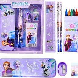 PLUSPOINT Stationery Gift Set for Kids - Pack of 7 Pcs, Stationery Items for Kids useful gift Cartoon Stationary Set Return Gift School Accessories Items for Birthday (FROZN)-image-85