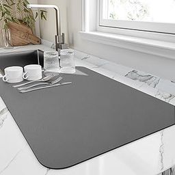 ZORZOP Kitchen Utensil Dish Drying Mat | Quick Dry Water Absorbent mat | Placemat for Dish Drying with Non-Slip Rubber Backed | Super Draining Mat for Kitchen (40x60 (Large))-11