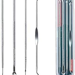 Blackhead Remover Comedone Extractor Acne Needle Nose Facial Cleaning Tool Kit, Silver, 1 Count (Pack of 4)-27