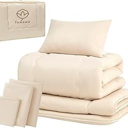fuwawa Comforter Set, Semi-Double, 7-Piece Set, SEK Certified, Antibacterial, Odor-Resistant, Mildew Resistant, Washable, Comforter Set, Extra Volume, 3 Layers, High Density Cotton Filled 3-Layer-4