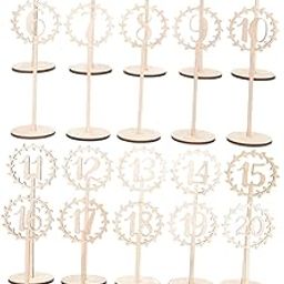 BRIGHTFUFU 20pcs Gold Table Numbers for Wedding Wooden Sign Perfect for Banquets Meetings Elegant Decor-image-26