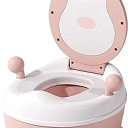POLKA TOTS Swoosh Whoosh Fawn Design Peach Potty Training Toilet Seat for Toddlers Baby Boys & Girls, Western Style Potty Training Chair with Removable Potty Bowl Lid-image-99