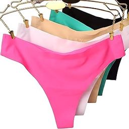 Multicolour Women's Cotton Seamless Panty Anti Bacterial Thong Low Rise Sexy Solid G-String Panties,Bikini T-String Sexy Lingerie Briefs (Free Size) Pack of -3-image-4