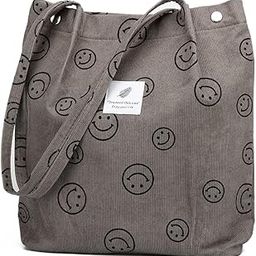 Women Corduroy Tote Bag Canvas Shoulder Purse Reusable Shopping Bag Grocery Bag Large Capacity Washable Handbag Girls Shoulder Bag with Inner Pocket For Daily Use Work Travel-image-23