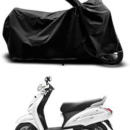 GOSHIV Water Resistant Scooter Scooty Body Cover Compatible with Honda Activa 3G Double Mirror Pockets Dust Birds Droping UV Sun Ray Protection (Black)-12