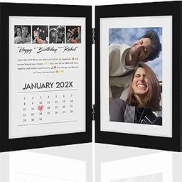 Giftway Folding Custom Photo Frame - Small Gifts for Men & Women | Birthday Gift for Boyfriend, Girlfriend, Husband & Friends | Creative Personalised Frame | 5x7 Double Frame-image-19