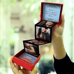 exciting Lives - Personalised Birthday Photo Popup Box - Gift for Birthday -For Valentines day, anniversary, for Friends, Boyfriend, Girlfriend, Mother, Husband, Wife - 8 x 8 x 2.5 cm-image-3