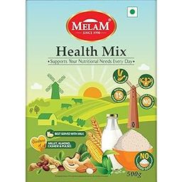 Melam Health Mix I 100% Natural I 60% Millet I Fiber Rich I Protein Source I Pack of 1 I 500g-image-85