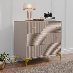 GCA1 WOODZONE Wooden Chest of Drawers | 3 Drawers Dresser Console Cabinet for Bedroom, Living Room, Drawing Room & Office | Multipurpose Storage Sideboard | HDMR Premium Wood & Iron, Taupe-22