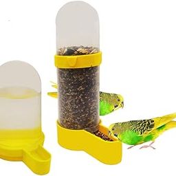 Premier Plants Food Feeder & Water Drinker for Bird Cage Food, Seed, Water Feeder Plastic Dispenser with Removable Tray (Yellow)-image-17