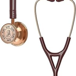 ELKO EL-190 Rose Gold edition CROSS III SS stainless steel dual head acoustic stethoscope | Adult & Pediatric Stethoscope with Double-sided Rose Gold Chestpiece | Two-Way PVC Tubing | Doctors & Medical Students (Brown)-22