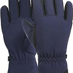 HIVER Winter Waterproof Ski Gloves with Polar Fleece Insulation, Water-Resistant Nylon Shell, Thermal Protection for Women (Blue, XS)-image-28