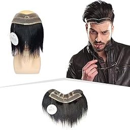 Artello® LACE FRONTAL Unisex Hairline Cover Up Hair Patch for Receding Frontline, 4k Undetectable, Invisible Lace, Instant Front Line Baldness Solution, 100% Remy Human Hair (Colour: Natural Black)-37