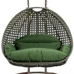 Knots Craft India Double Seater Hammock Swing Chair with Stand and Cushion for Patio Balcony Garden Terrace Living Room Relaxing Chair| Powder Coated Frame |UV Protected Wicker-image-59