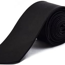 Men's Black Neck Tie Matte Finish Microfiber Formal Gift Plain Solid Slim Free-Size Boys Necktie Casual Interview Party Matt-picture-41