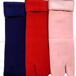 Winter Thermal Thumb heavy duty Warm Velvet Ankle length socks with fur inside for Women & girls- Multicolour (Pack of 3)-picture-42