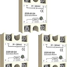 MAKERELE - 3 SSR-60DA Solid State Relay Single Phase DC to AC Input 3-32V DC to Output 24-380V AC Solid State Relay 60A-image-45