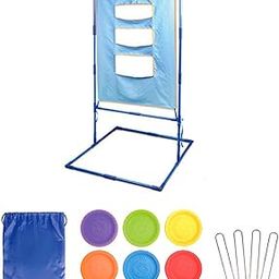 Fashion My Day Flying Disc Toss Carrying Bag Disc Target Lawn Game for Patio Backyard Beach with 6 Flying Discs-image-51