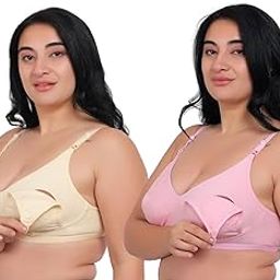 Women's Seamed Plus Size Nursing Bra - Combo-image-20