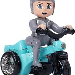 PATLY Stunt Bicycle Toy with Lights & Music, 360 Degree Rotation, Bump & Go Stunt Tricycle Toy for Kids Battery Operated (03 Bicycle Toy)-picture-2