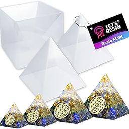 LET'S RESIN Pyramid Molds, Large Silicone Pyramid Molds, Resin Silicone Molds for DIY Orgonite Orgone Pyramid, Orgonite Jewelry, Great for Paperweight, Home Decoration, etc (Height:15cm/5.9inch)-image-62
