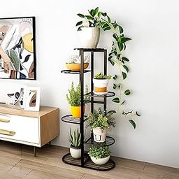 WonderStand MURRANO Multi-Tiered Plant Stand for Balcony (Black) | Planter Stand for Living Room 7 Pot Holders (Easy to assemble, installation kit included)-image-26
