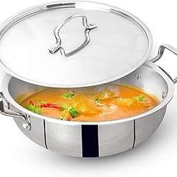 The Indus Valley Triply Stainless Steel Deep Kadai with Stainless Steel Lid | 20 cm/7.87 inch, 2.2 LTR, 1.39kg | Induction Friendly | Nonstick 3-Layer Body, 100% Pure & Toxin-Free-image-40