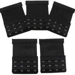 3x5Pack Womens Bra Extender 4 Hook 3 Rows Bra Extension Underwear Straps Black-image-22
