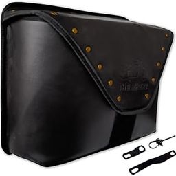 THE BIKERZ | Zipper Flap Riveted side bag for motorcycle | side bag for bike | Universal Side Bag/saddle bag for bike waterproof/side bag for royal enfield / (Black)-image-54