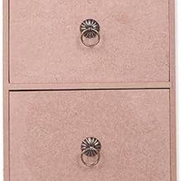Little Birdie MDF Chest of 2 Drawers W6.5 X H9.5 X D5.5inch 5.5mm | Wooden Box with 2 Drawers for Storage, Jewellery, and Organizer | Perfect for Painting, Decoupage, Mixed Media, and Resin Art-23
