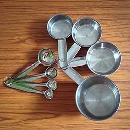 Dynore Stainless Steel Measuring Cups & Spoon Combo - Essential Kitchen Gadgets for Versatile Set for Dry or Liquid Ingredients with Handles - Set of 4 Measuring Cups and 4 Measuring Spoons-11