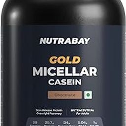 Nutrabay Micellar Casein Protein Powder - 1kg, Chocolate Flavour | 25.7g Protein, 5g BCAA | Slow Digesting Supplement Overnight Muscle Recovery | NABL Lab Tested | No Added Sugar | For Men & Women-image-45