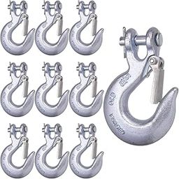 WENHUALI 5/16 Inch Safety Chain Hooks, Clevis Slip Hook with Safety Latch, Grade 70 Forged Steel 14,000 Lb for Trailer Truck Transport Tow Winch Hook Trailer(10 Pack)-picture-20