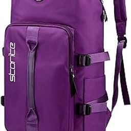 Nylon Small Imported Lightweight Waterproof Duffle Bag, Rucksack Travel Bag for Women with Separate Wet Pocket & Shoes Compartment, Backpack Carry Luggage Bag (Purple)-16