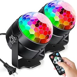 Lovelyduo Sound Activated Party Disco Light with Remote Control Dj Lighting, RGB Disco Ball Light 7 Modes Stage Par Light for Home Room Dance Parties Bar Wedding Show and Festivals (Pack of 1, Black)-26