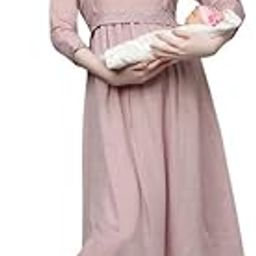 Maternity Gown for Women | Feeding Flare Kurta with Dual Nursing Zippers for Pre & Post Partum | Maternity Dresses for Women Cotton-image-82