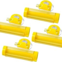 4pcs/Set Mini Bathroom Toothpaste Squeezer Easily Install on The Wall Yellow-image-69