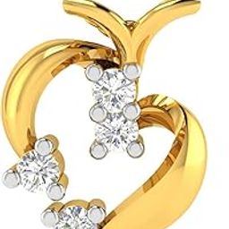18KT Yellow Gold and American Diamond Pendant for Women-image-78