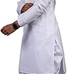 Men's Cotton Blend Dhoti Kurta Set (Small, White)-image-66