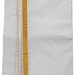 Traditional Men's Cotton Double Dhoti with Gold Border (White, Free Size )-19