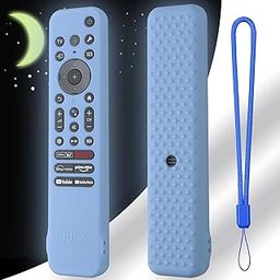 Oboe Silicone TV Remote Cover Compatible with Sony Bravia Smart Tv 2023 Voice Remote RMF-TX910U Remote Protective Cover with Lanyard (D-Glow in Dark Blue) [Remote NOT Included]-17